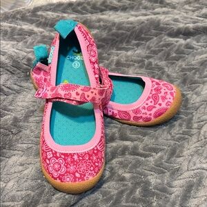 Chooze Mismatch Pattern Pink and Teal Kids Dress Shoes